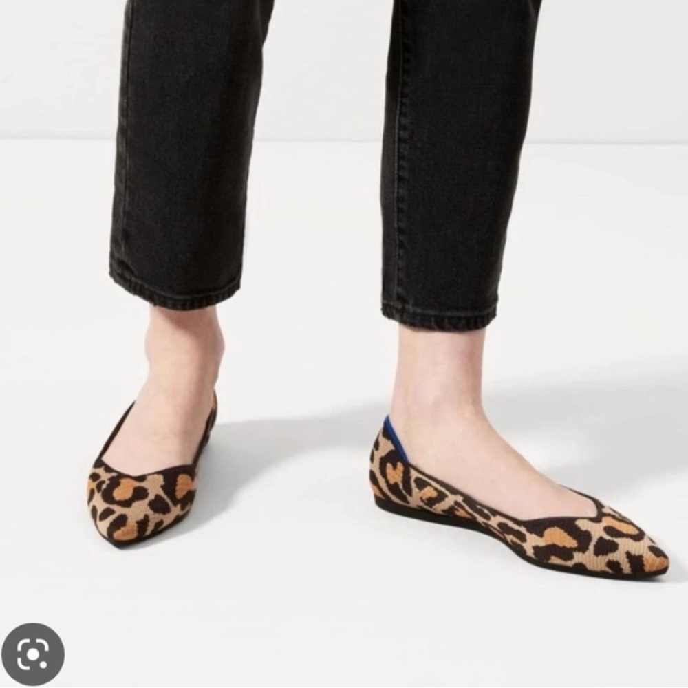 Rothys The Point Big Cat Print Slip on Pointed Toe Shoes Womens